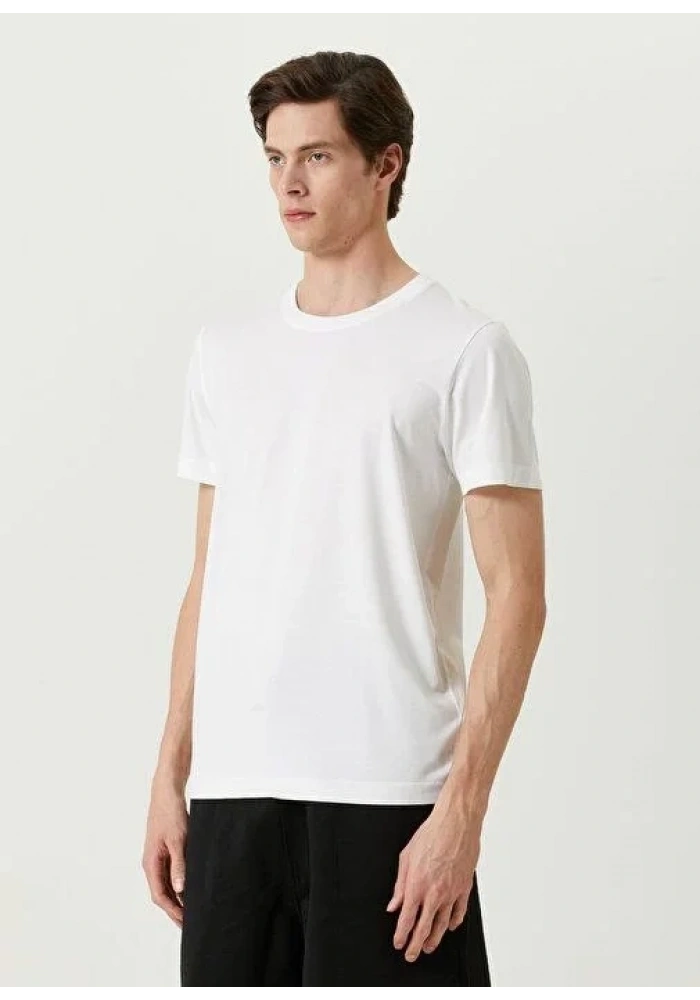 ERKEK  Tişört Basic Bisiklet Yaka Regular Kısa kol T-Shirt - Beyaz