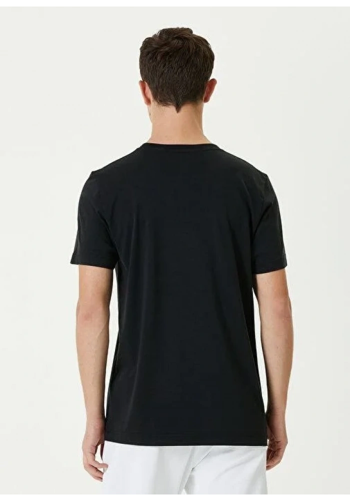 ERKEK Düz Tişört Bisiklet Yaka Regular Fit Yazlık Kısa kol T-Shirt - Siyah