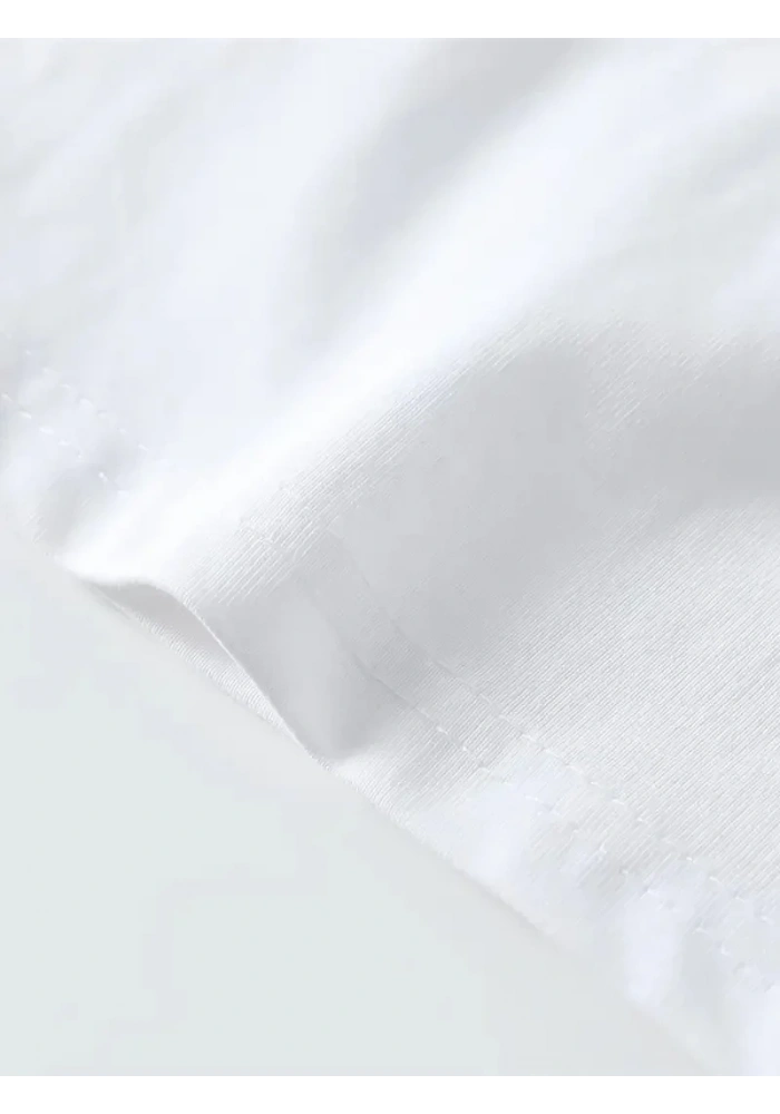 Erkek Kısa Kol Yazlık Tişört Bisiklet Yaka Baskılı Oversize T-Shirt - Beyaz