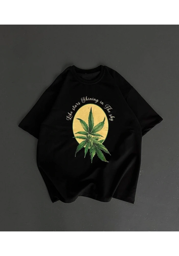 Erkek Baskılı T-Shirt Kısa Kol Bisiklet Yaka Regular Fit Yazlık Tişört - SiyahSiyah