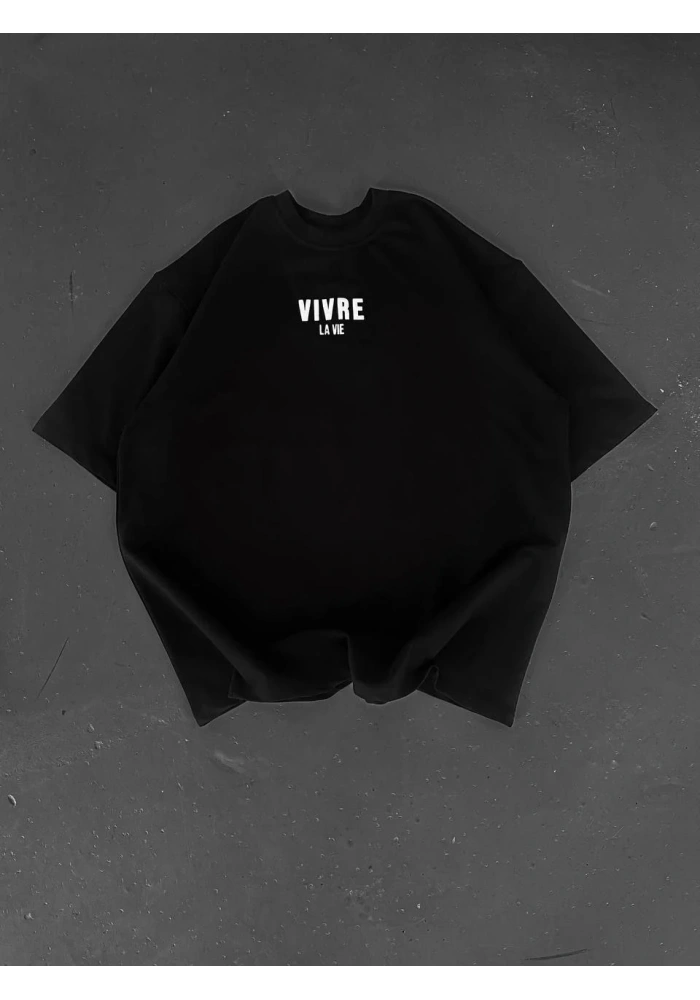 Erkek Ön ve Arka Baskılı T-Shirt Kısa Kol Bisiklet Yaka Regular Fit Tişört -  Siyah