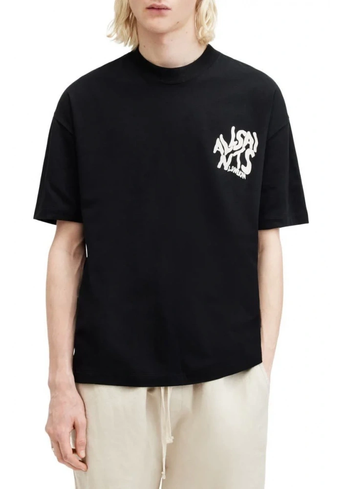 Erkek Tişört Baskılı Oversize Kısa kol T-shirt - Siyah