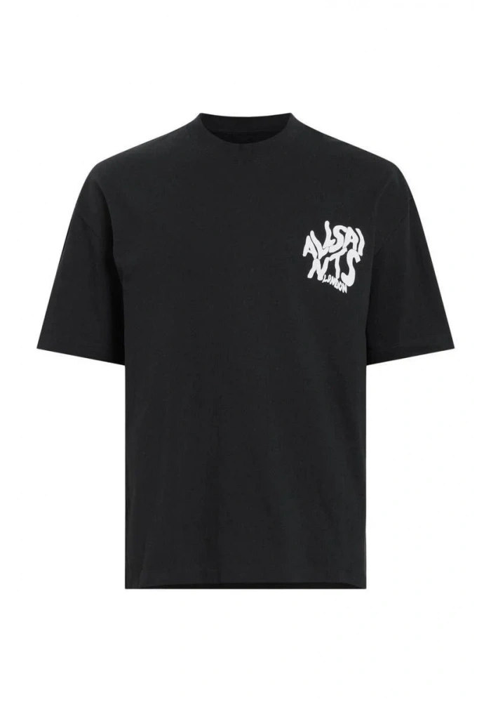 Erkek Tişört Baskılı Oversize Kısa kol T-shirt - Siyah