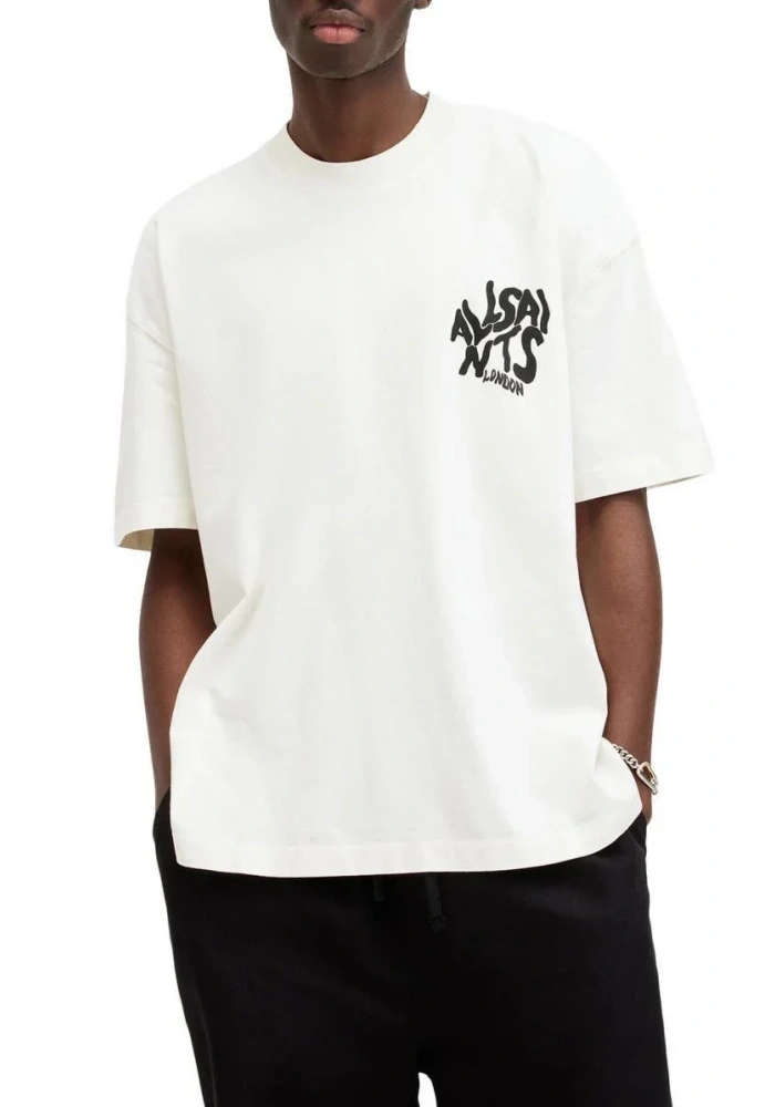 Erkek Tişört Baskılı Oversize kısa kol T-Shirt - Beyaz