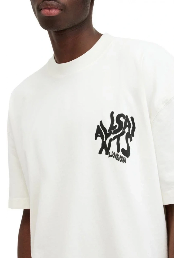 Erkek Tişört Baskılı Oversize kısa kol T-Shirt - Beyaz