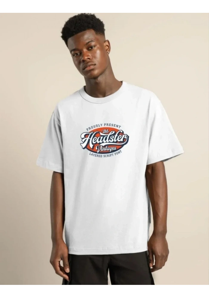 Erkek Baskılı T-Shirt Kısa Kol Bisiklet Yaka Regular Fit Rahat Kalıp Günlük Tişört - Beyaz