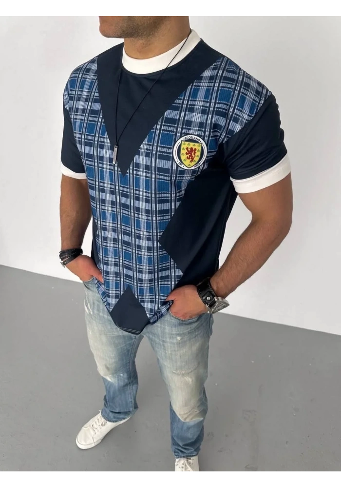 ERKEK Bisiklet Yaka Baskılı Kısa kol Oversize T-Shirt - Siyah