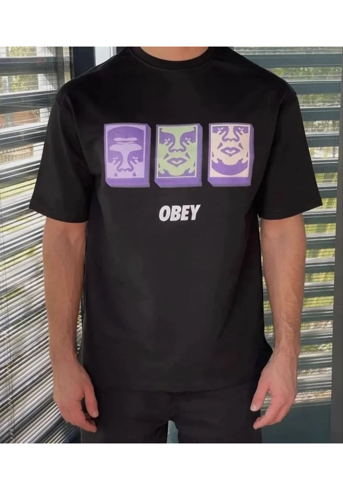 ERKEK Bisiklet Yaka Baskılı Oversize Kısa kol T-Shirt - Siyah
