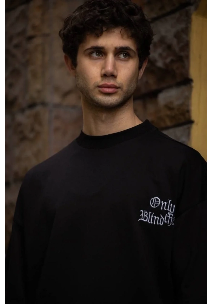 Erkek Kısa Kol Yazlık Tişört Bisiklet Yaka Baskılı Oversize T-Shirt - Siyah