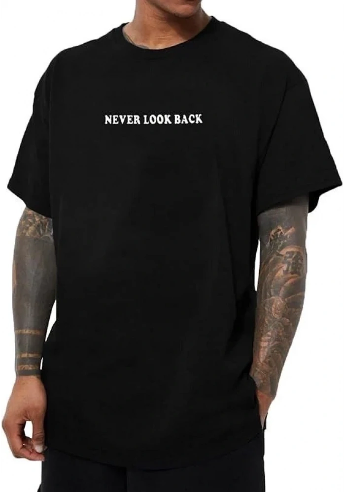 Erkek Baskılı T-Shirt Kısa Kol Bisiklet Yaka Regular Fit Rahat Kalıp Tişört - Siyah