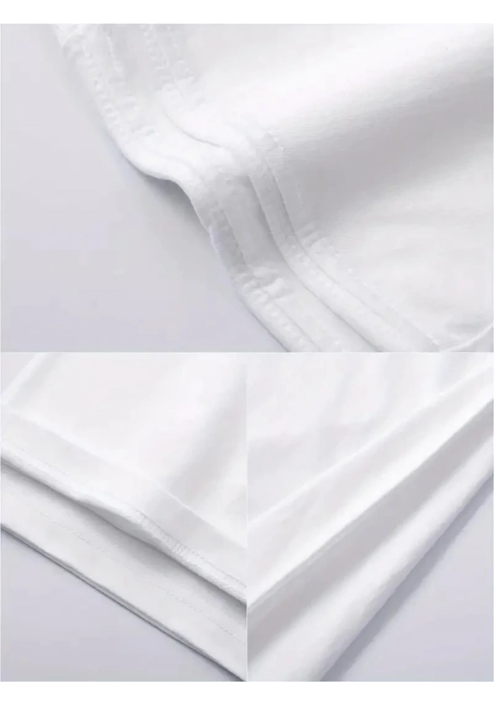 Erkek Tişört Bisiklet Yaka Kore sevimli ayı baskı Kısa Kol T-Shirt  - Beyaz