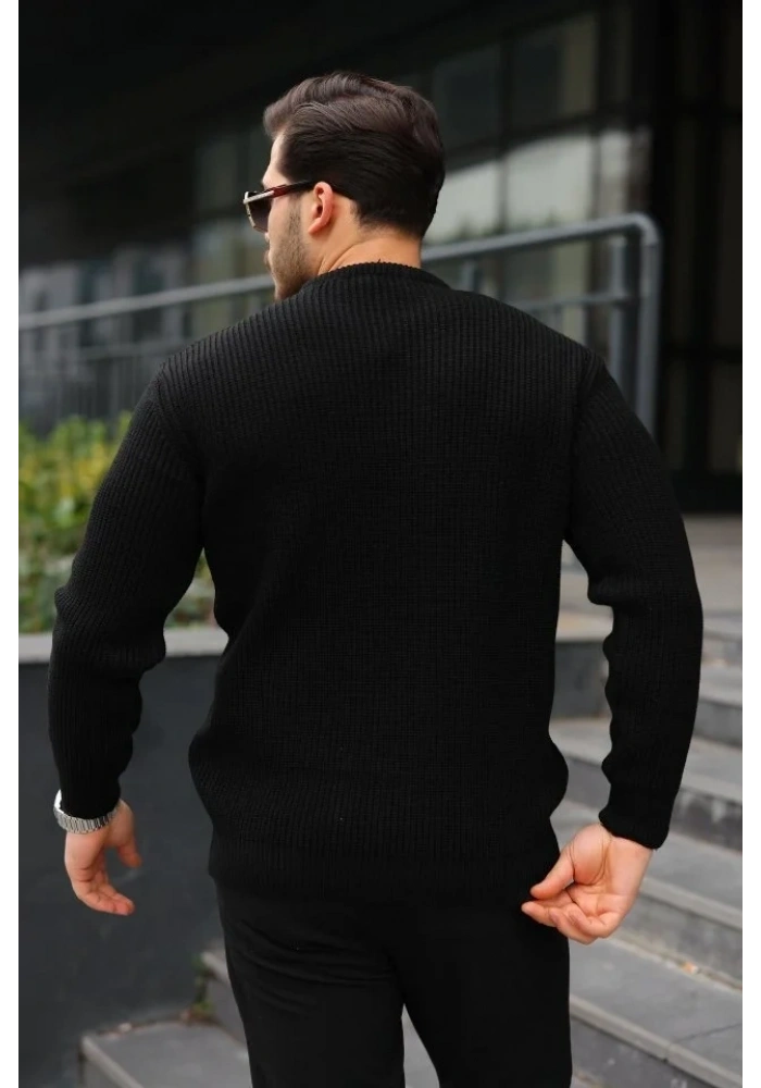 Erkek Bisiklet Yaka Örme Kazak