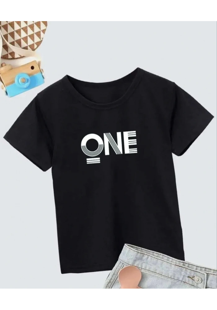 Erkek Çocuk Baskılı T-Shirt - Siyah