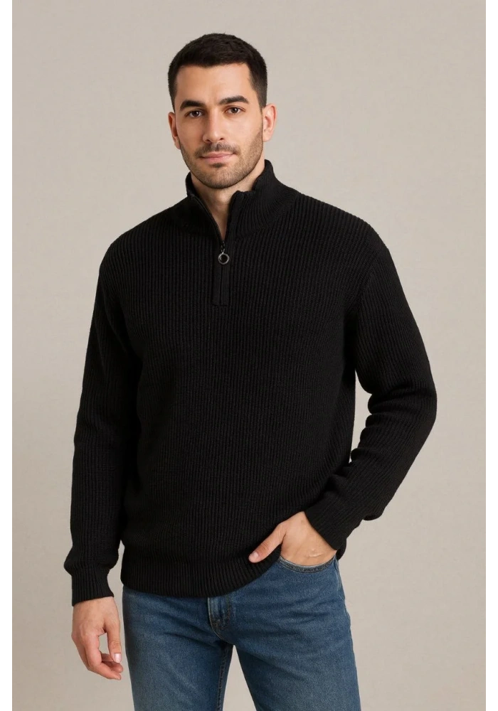 Erkek Fitilli Triko Kazak 3’lü Set Haki Siyah Antrasit Kalın Dokuma Pamuklu Regular Fit V