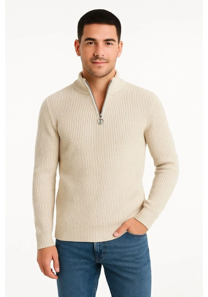 Erkek Fitilli Triko Kazak 3’lü Set Mint Yeşili Siyah Bej Kalın Dokuma Pamuklu Regular Fit