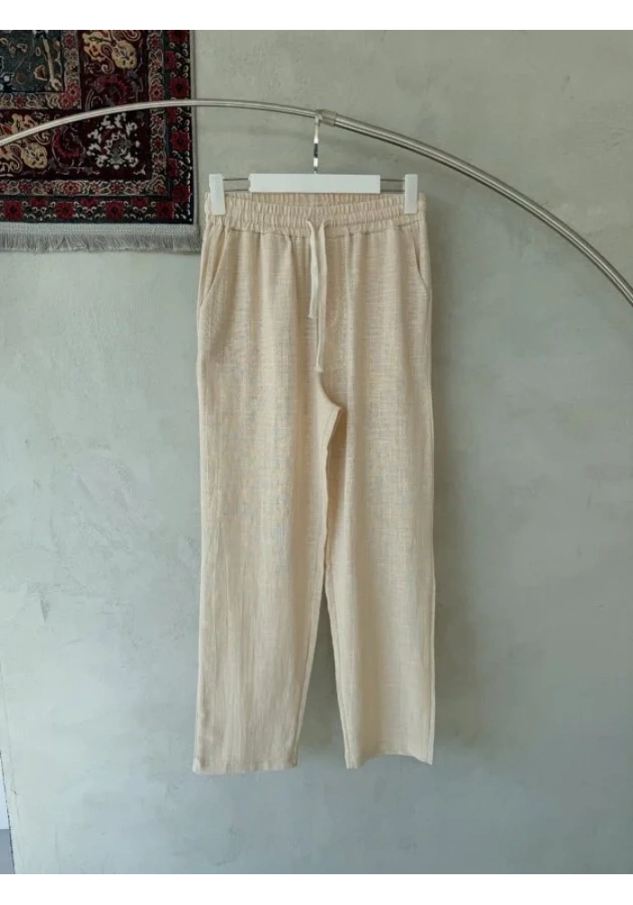 Erkek İthal Yıkamalı Keten Pantolon