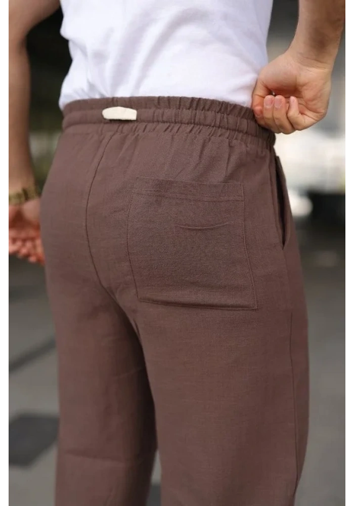 Erkek İthal Yıkamalı Keten Pantolon