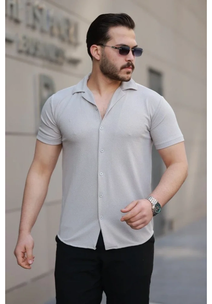 Erkek Kısa Kollu örme Kumaş Pamuklu Gömlek