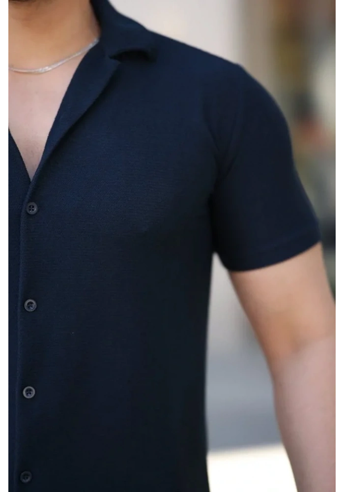 Erkek Kısa Kollu örme Kumaş Pamuklu Gömlek