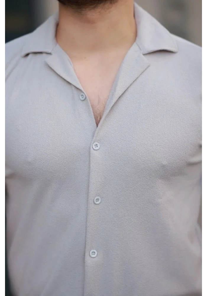 Erkek Kısa Kollu örme Kumaş Pamuklu Gömlek