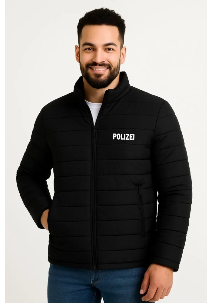 Erkek Mikro Su İtici Kapitone Baskılı Astarlı Fermuarlı Bomber Mont - Siyah