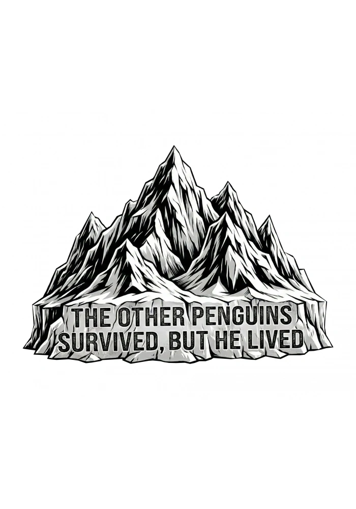 Erkek Nihilist Penguen Temalı Oversize Kapüşonlu Sweatshirt - Beyaz