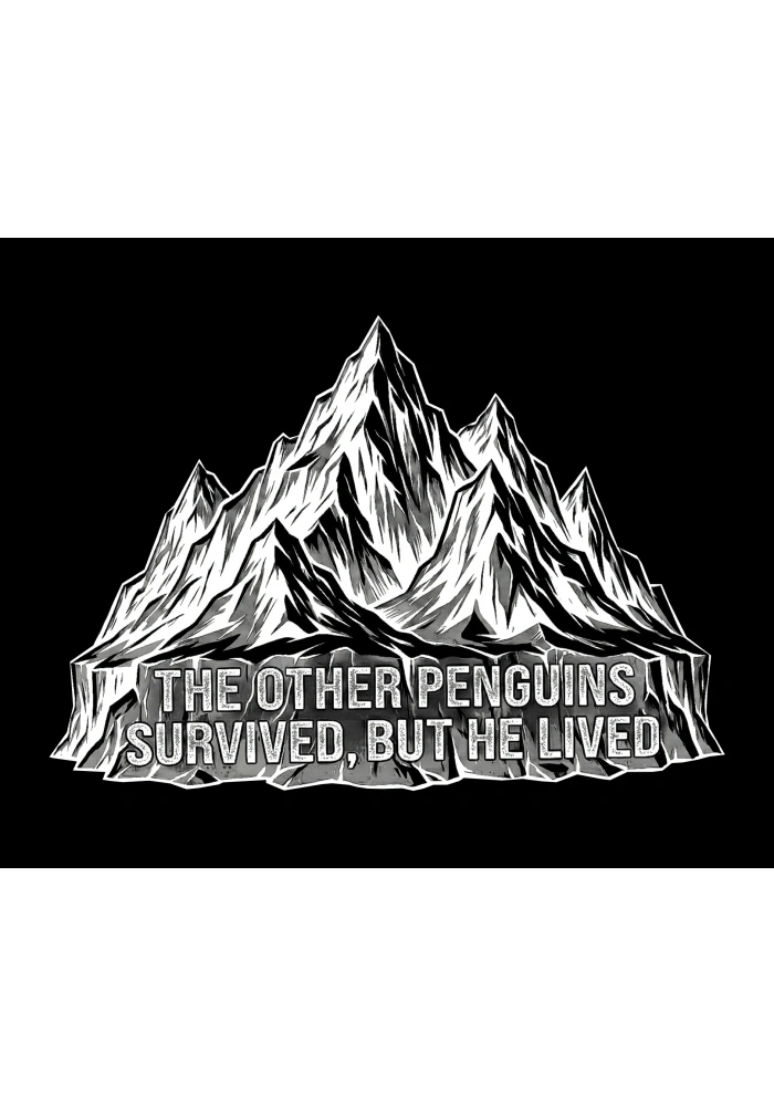 Erkek Nihilist Penguen Temalı Oversize Kapüşonlu Sweatshirt - Siyah