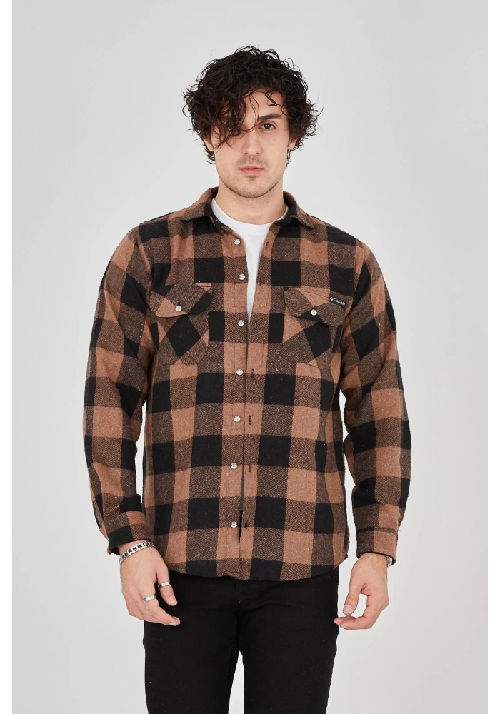 Erkek Oduncu Gömlek - Kahverengi