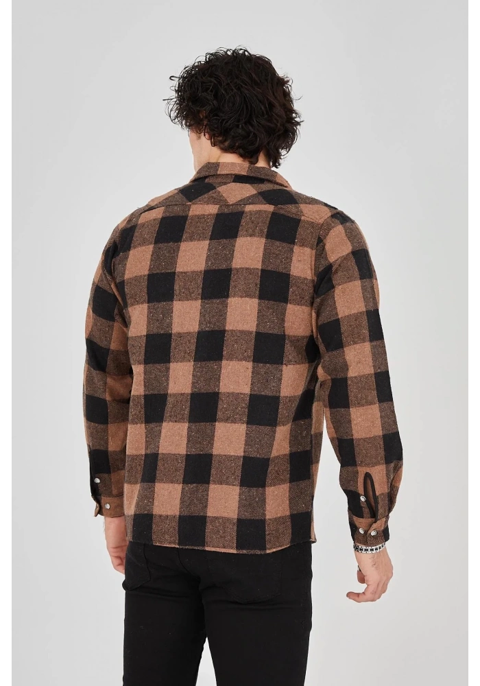 Erkek Oduncu Gömlek - Kahverengi