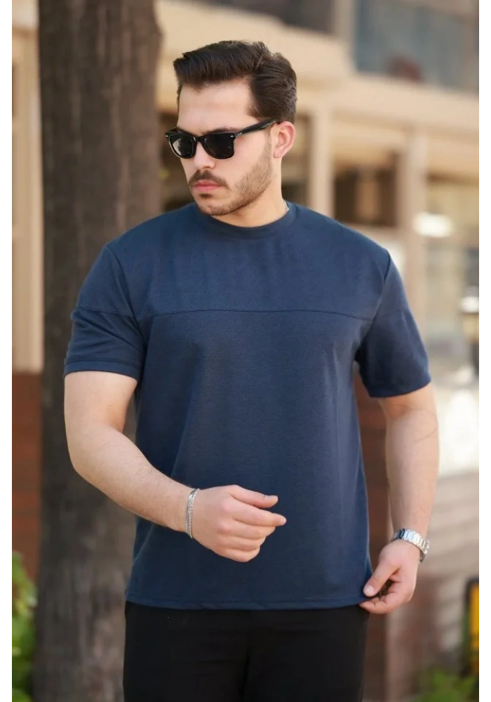 Erkek Oversize Bisiklet Yaka Kısa Kollu T-shirt