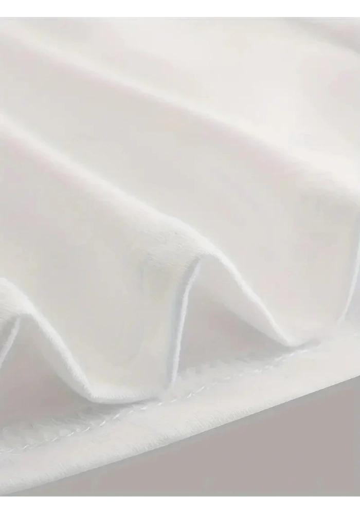 Erkek Tişört Penye Compack Ejder Baskılı Bisiklet Yaka T-shirt - Beyaz