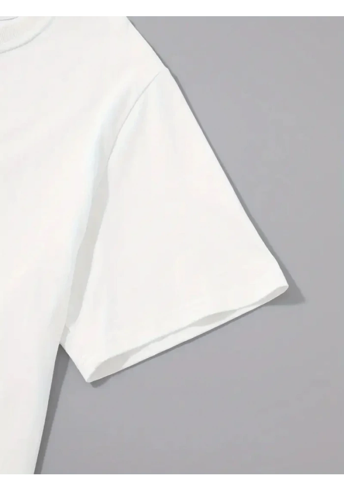 Erkek Sarj %1 Baskılı T-Shirt Kısa Kol Bisiklet Yaka Regular Fit Tişört - Beyaz