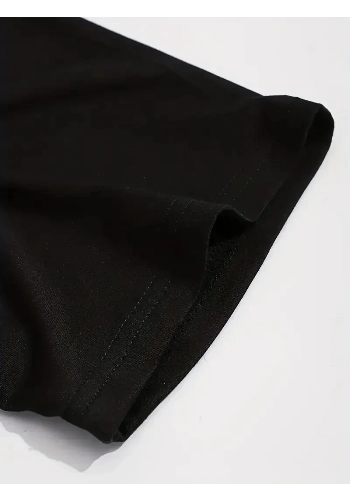 Erkek PERFECTLY Baskılı Tişört Bisiklet yaka yazlık Kısa Kol t-shirt - Siyah