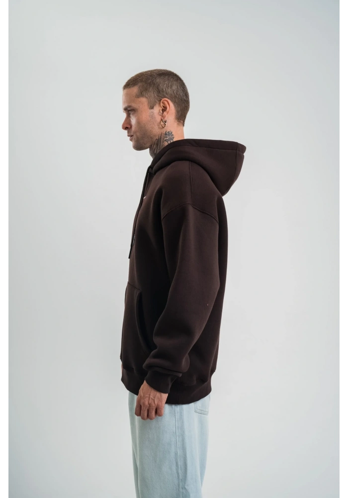 Erkek Nakışlı Kapüşonlu Oversize 3 İplik Pamuklu SweatShirt Hoodie - Siyah