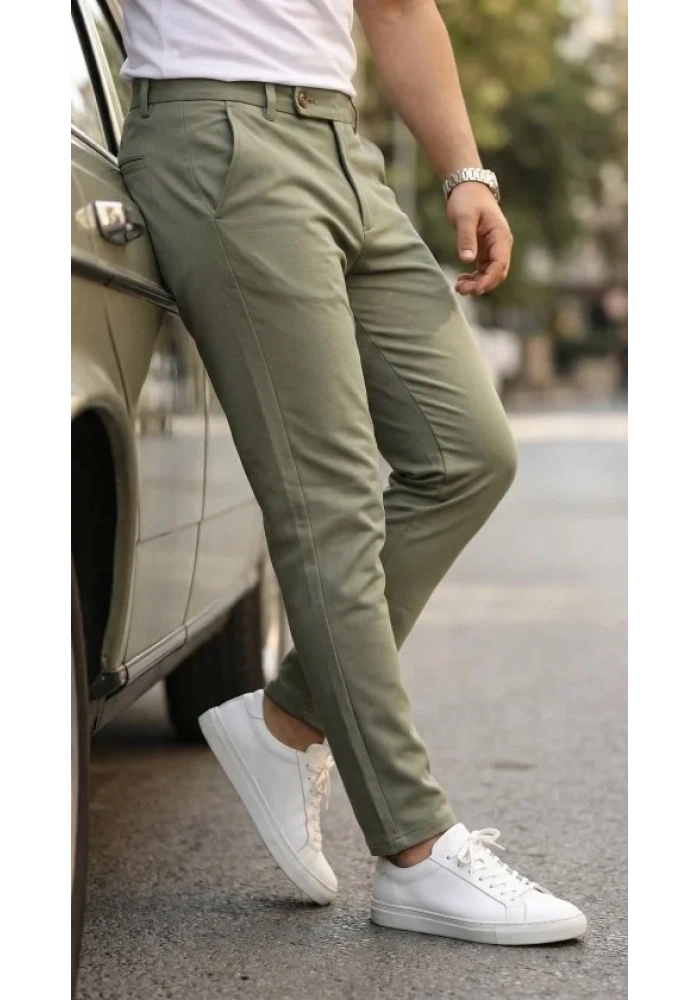Erkek Slim Fit Dilli Kumaş Pantolon