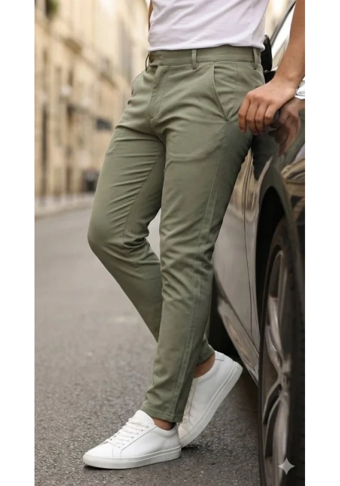 Erkek Slim Fit Dilli Kumaş Pantolon
