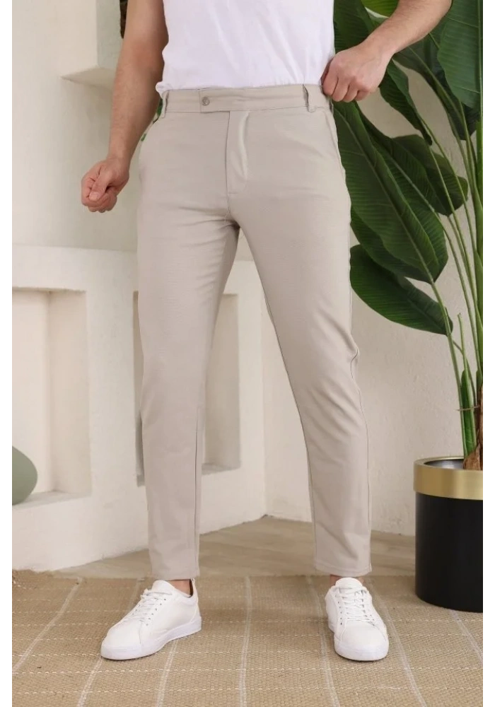 Erkek Slim Fit Dilli Kumaş Pantolon