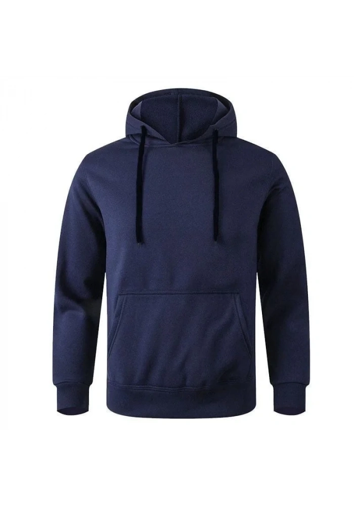 Erkek 3 İplik Pamuklu Kapüşonlu Cepli Oversize Hoodie Sweatshirt - Lacivert