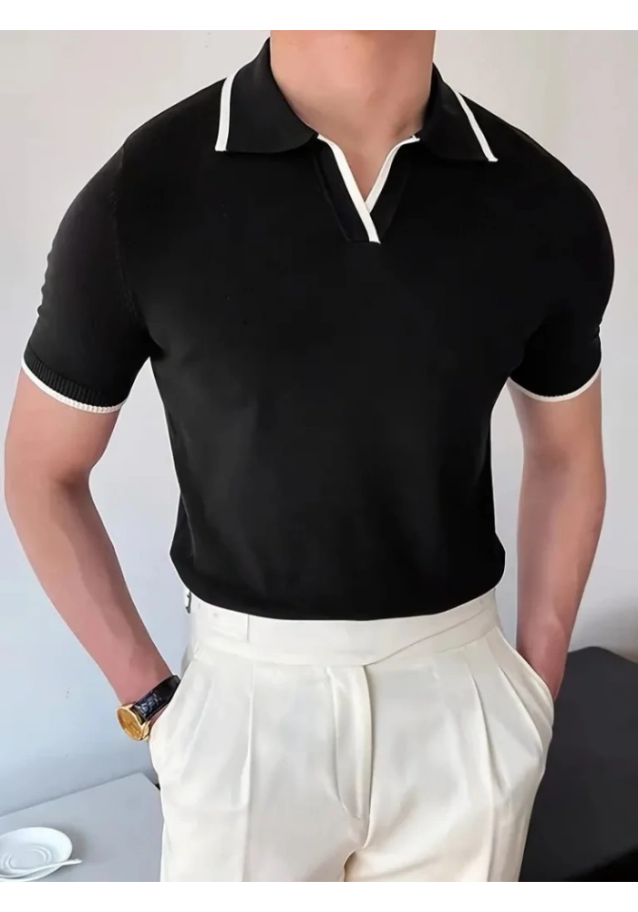 Erkek Uzun Kollu Yakalı Triko Bluz