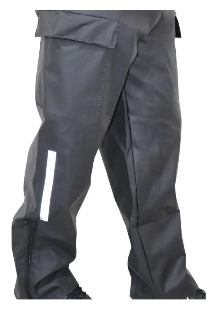 Erkek Yağmurluk Takım (Bahçıvan Tipi Askılı Pantolon ve Mont) - Siyah