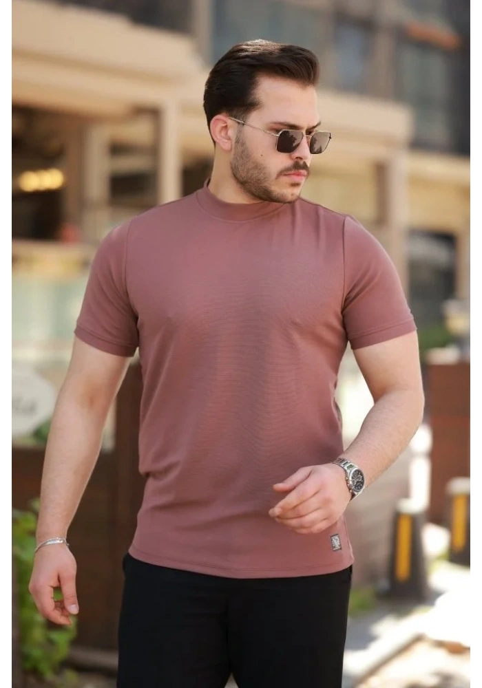 Erkek Yarım Balıkçı Yaka Kısa Kollu T-shirt