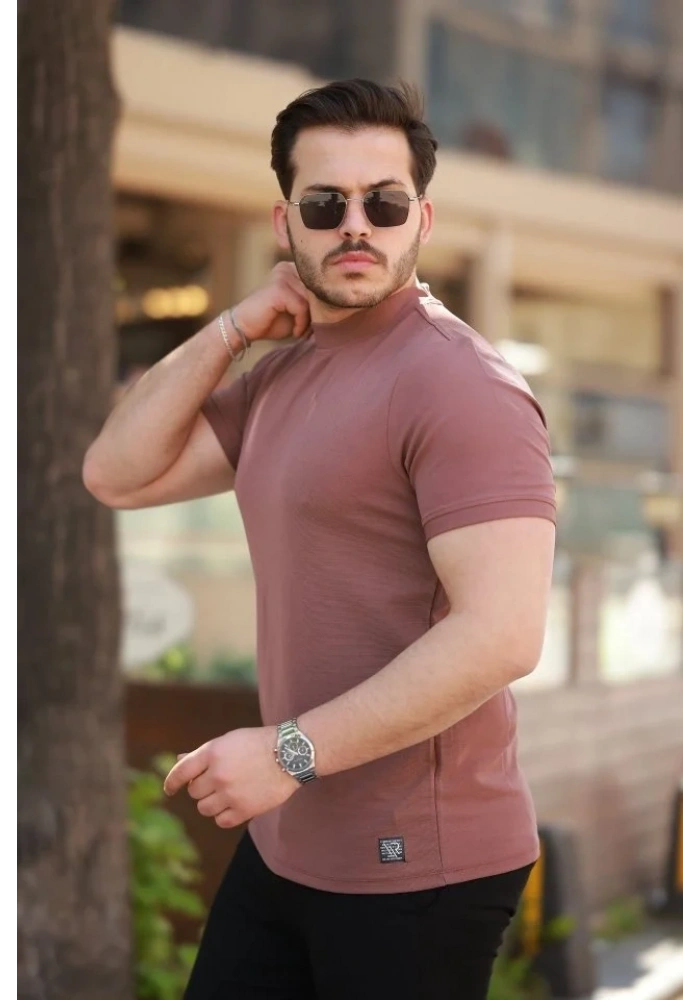 Erkek Yarım Balıkçı Yaka Kısa Kollu T-shirt