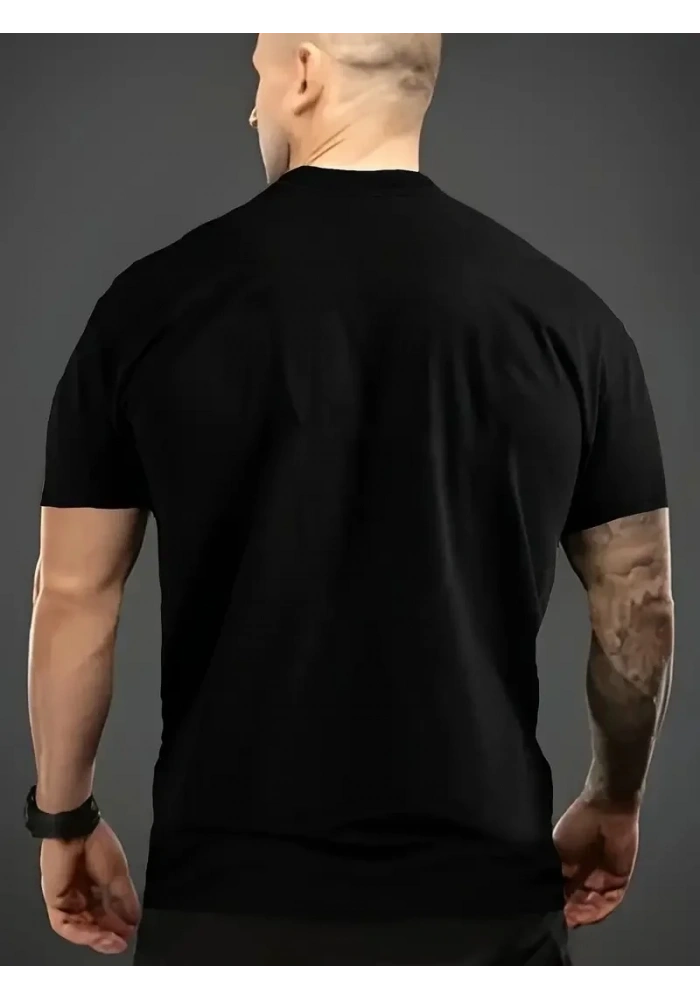 Erkek T-shirt Komik Multitasker Baskılı Kısa kol Tişört - Siyah