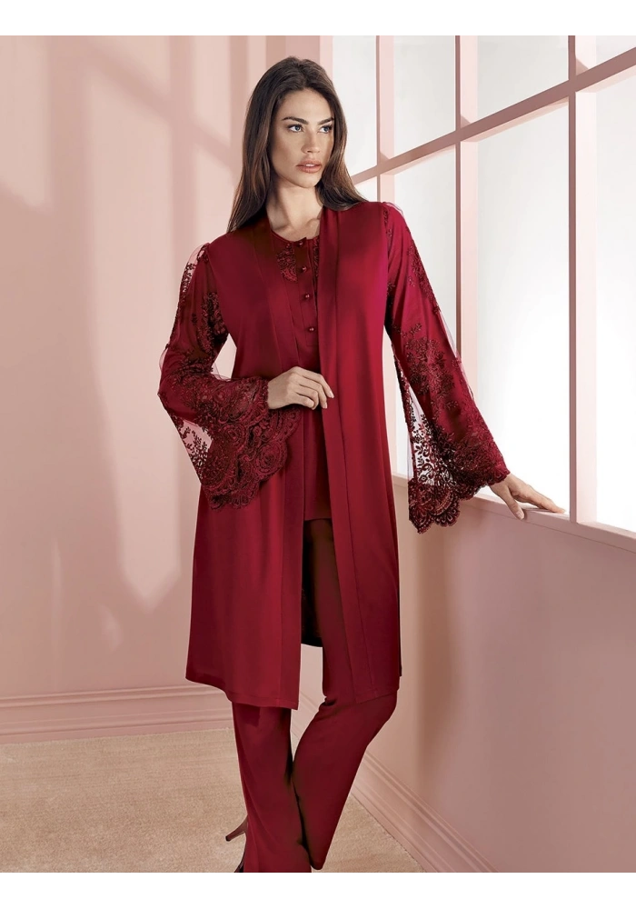 Espuar 757 Penye 3lü Sabahlık Pijama Takımı