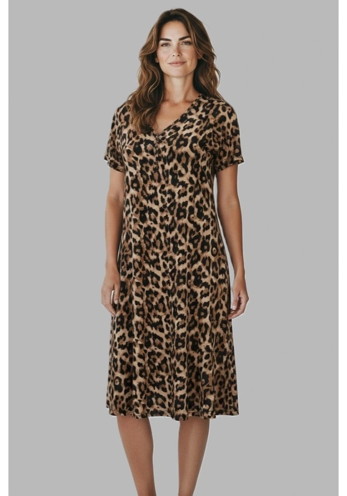 Estiva 25236 Kadın Likra Viskon Kısa Kol Gecelik