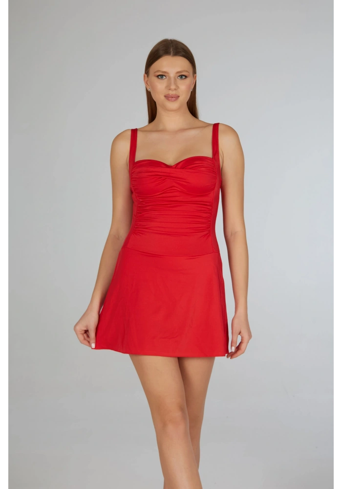 Estiva 2568-615 Kadın Elbiseli Drapeli Mayo