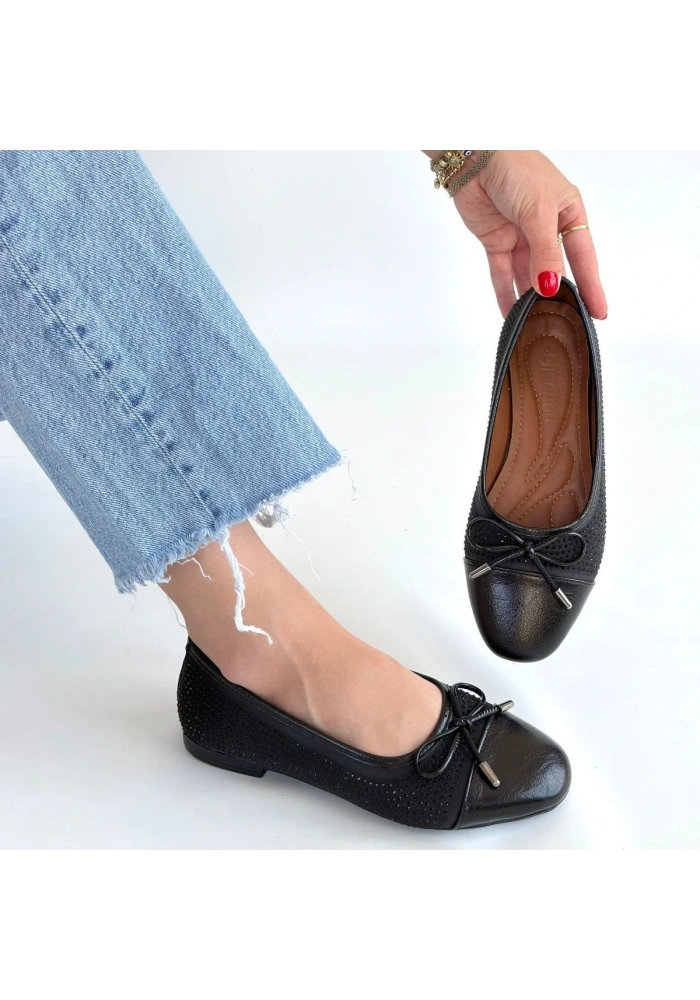 Etya Siyah Cilt Babet Ayakkabı