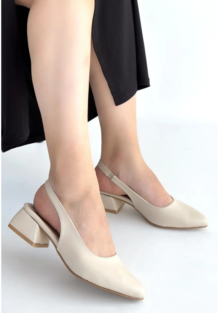 Evia Bej Cilt Topuklu Ayakkabı