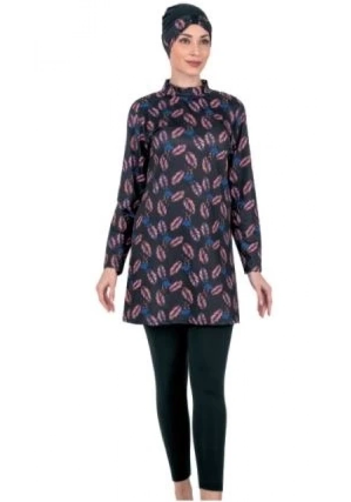 Fantasy 3310 Bayan Yaprak  Desenli Tesettür Mayo