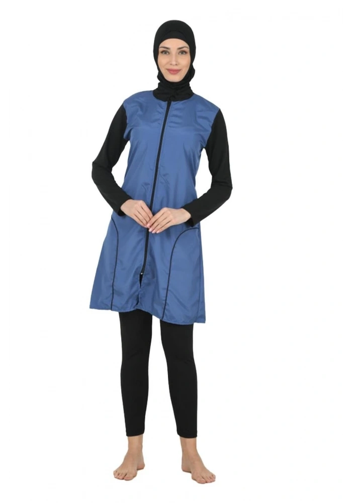 Fantasy 3372 Bayan Tam Kapalı Paraşüt Kumaş Tesettür Mayo